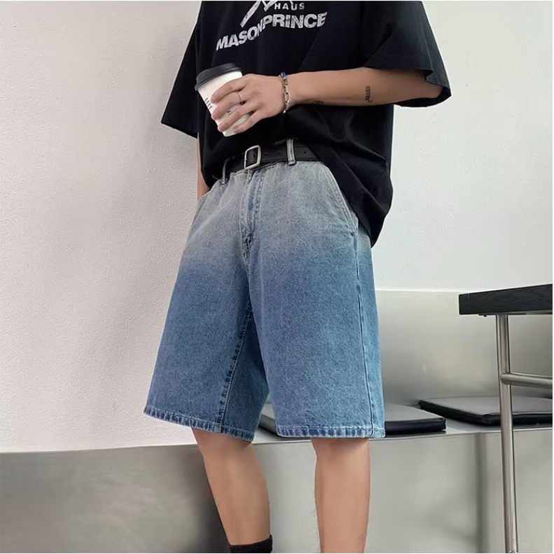 Quần Short Denim Ống Rộng Thời Trang Mùa Hè Dành Cho Nam