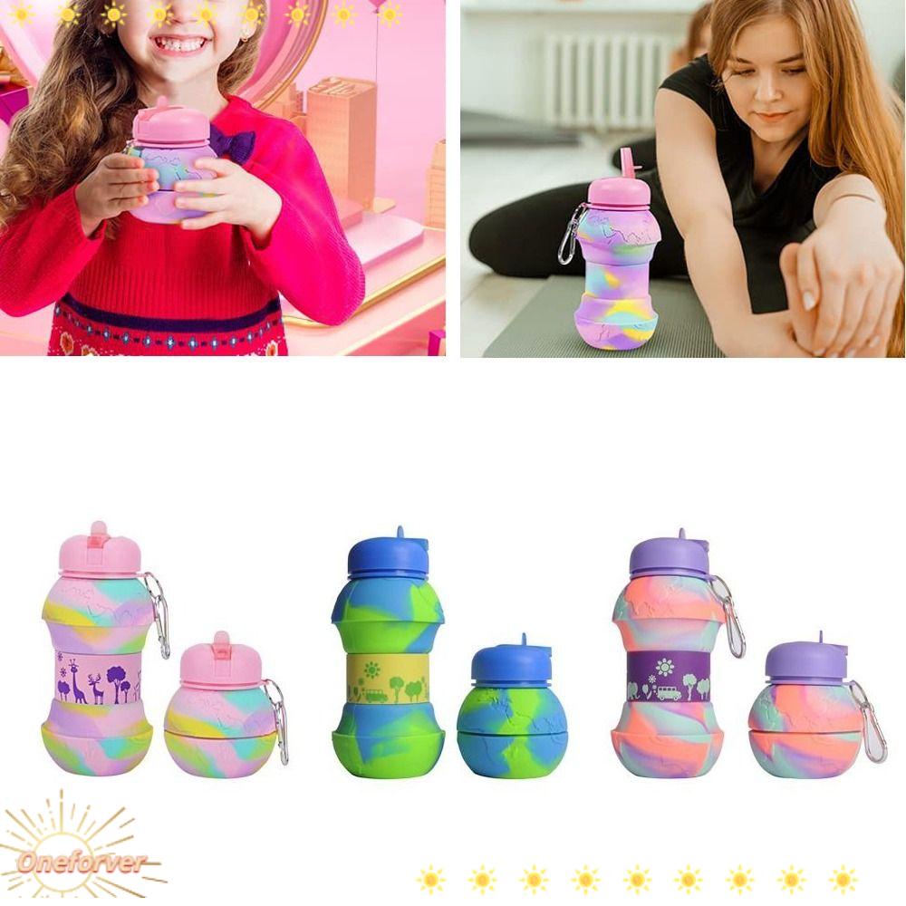 Bình Nước Thể Thao Bằng Silicone Thiết Kế Thu Gọn Được Tiện Lợi Dành Cho Trẻ Em