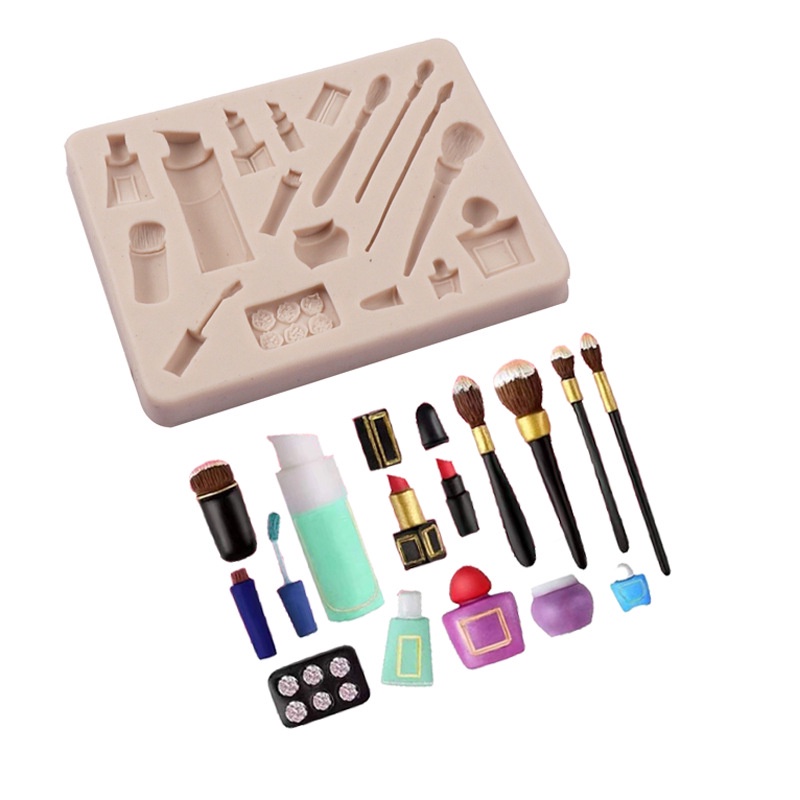 Khuôn Silicone Tạo Hình Làm Bánh Hình Son Môi / Cọ Trang Điểm