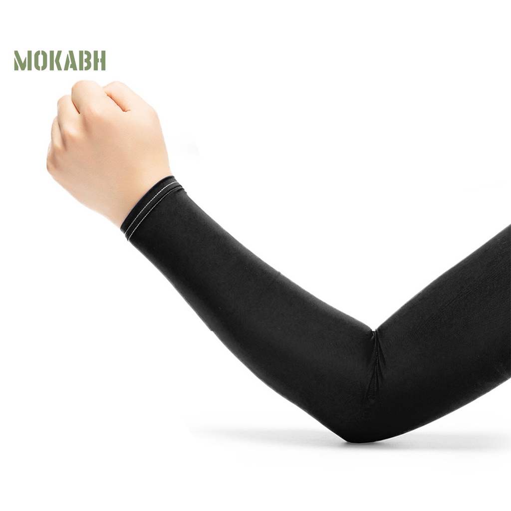 1 Cặp Găng Tay Chống Trượt Bằng Vải Lụa Lạnh Mỏng Độ Co Giãn Cao Màu Sắc Đơn Giản