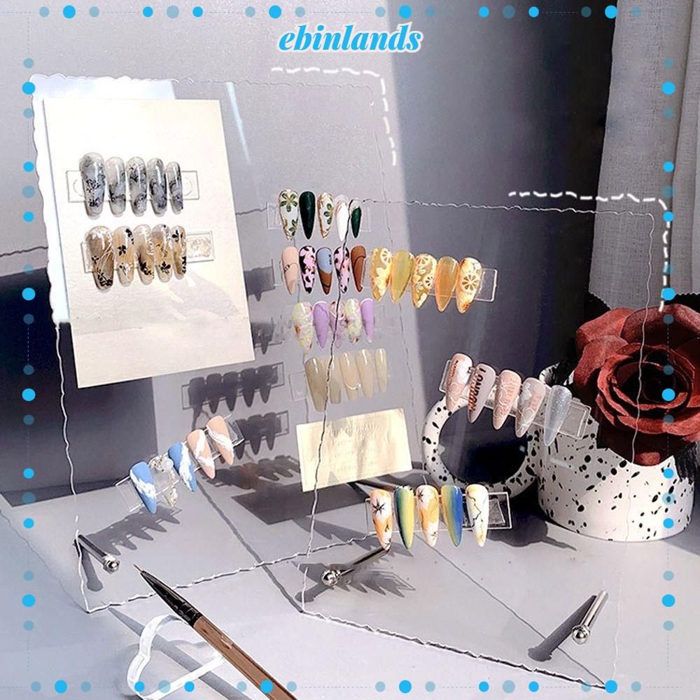 Khay Trưng Bày Móng Tay Giả Bằng Acrylic Phối Ren Phong Cách Châu Âu