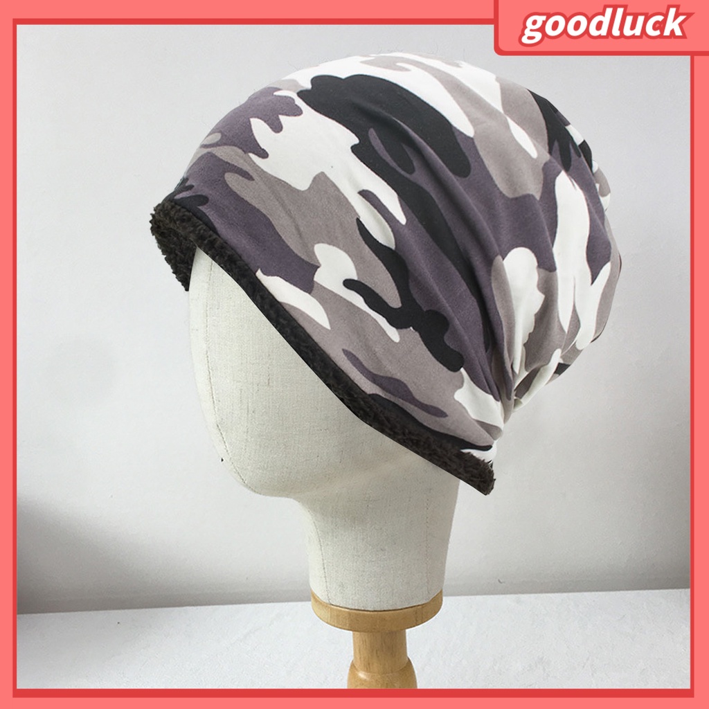 [GLO] Mũ Beanie Mùa Đông Baggy Lông Cừu Mềm Nhẹ Thoáng Khí Co Giãn Phối Màu Tương Phản Chống Lạnh Họa Tiết Rằn Ri Cho Nam Mặ