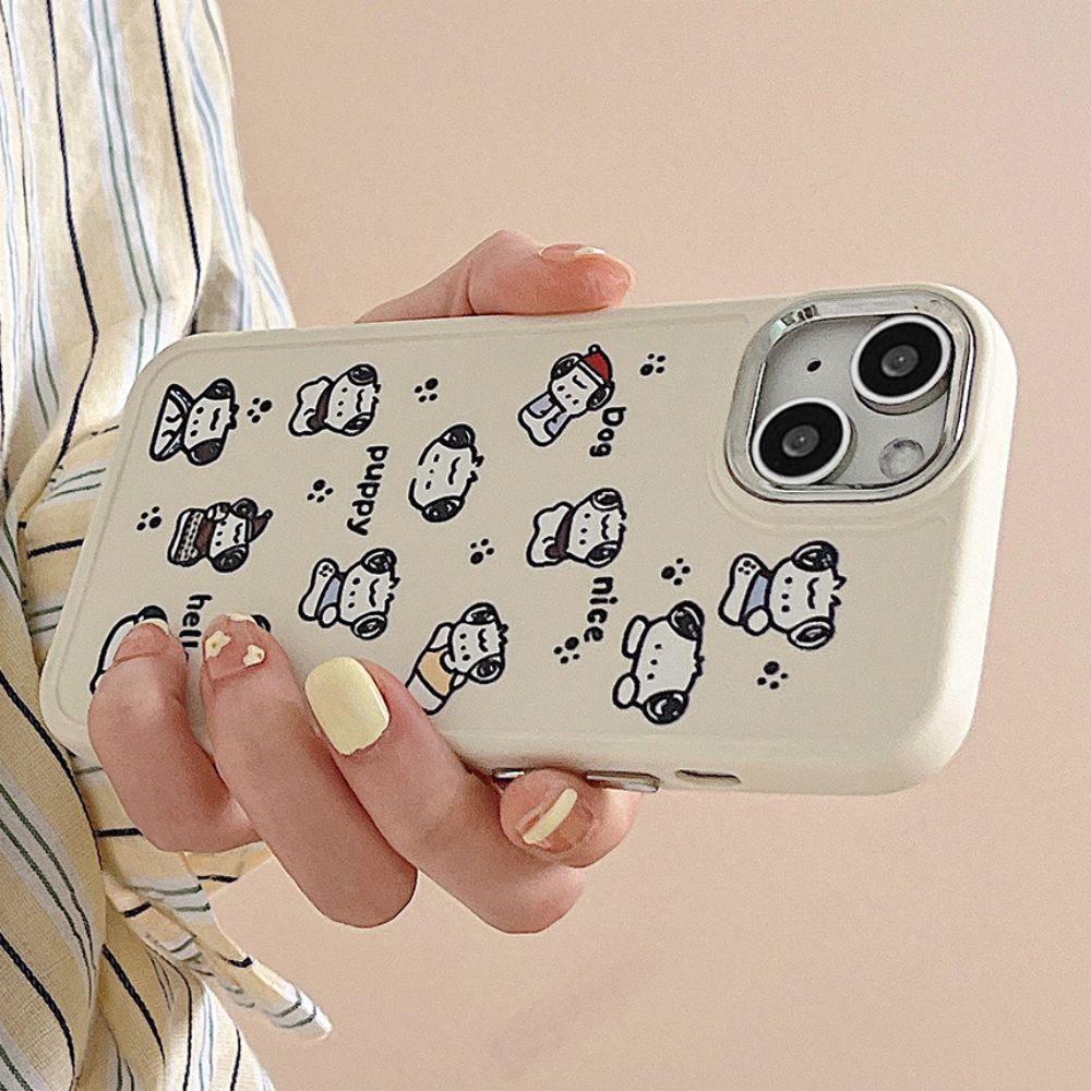 Ốp Điện Thoại TPU Mềm Chống Sốc Họa Tiết Dấu Chân Cún Graffiti Mạ Điện Cho IPhone 11 14 13 12 Pro Max