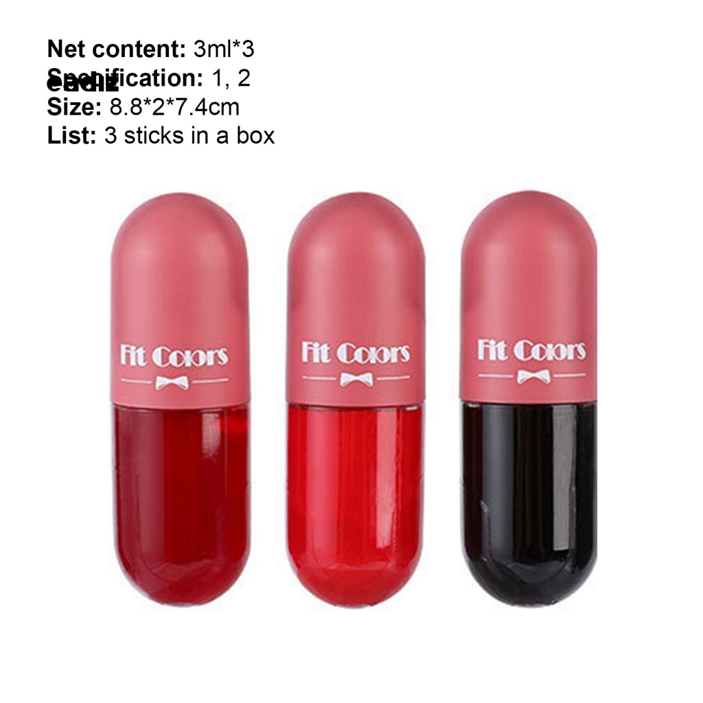 1 Set Son Môi 3X3Ml Hình Viên Con Nhộng Màu Sắc Tươi Tắn Lâu Trôi Không Bết Dính Và Thay Đổi Màu Theo Nhiệt Độ Cho Nữ