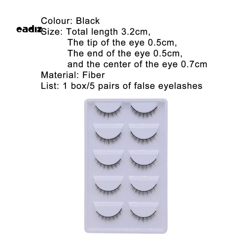 Hộp 5 Cặp Lông Mi Giả Bằng Sợi Tự Nhiên Thoải Mái