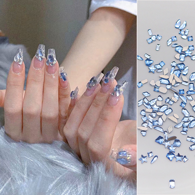 Set 100 Hạt Đá Kim Cương Giả Lấp Lánh Màu Vàng Cam Đen Hồng Trang Trí Móng Nghệ Thuật DIY