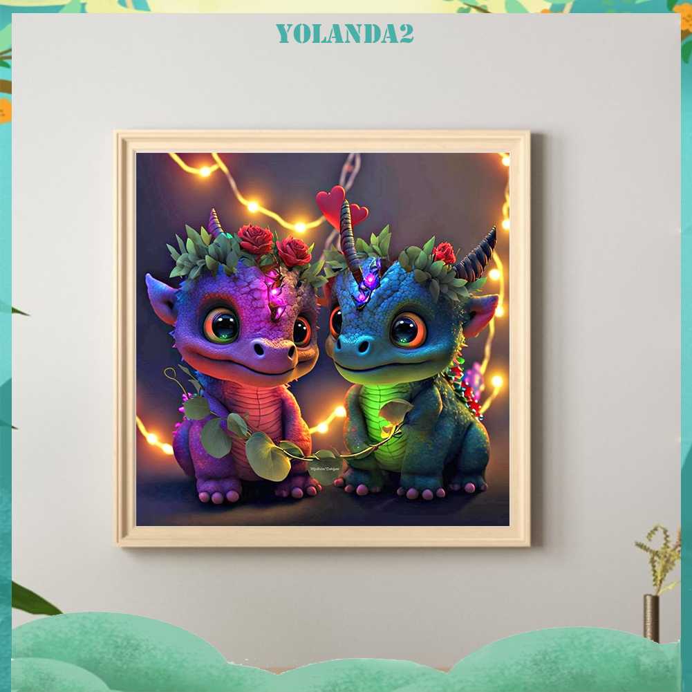 Tranh Đính Đá Kim Cương Toàn Bộ 5D DIY Hình Vẽ Khủng Long