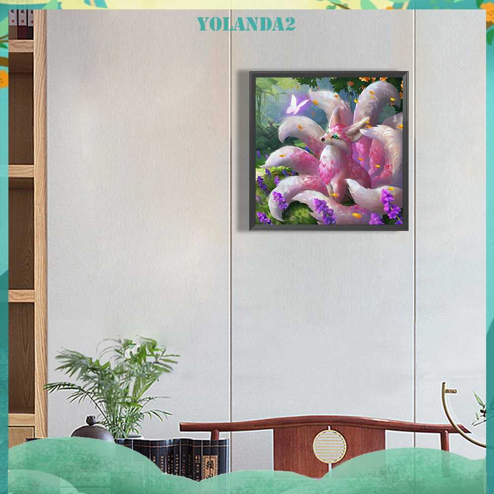 Bộ Tranh Đính Đá 5D Họa Tiết Chú Cáo Độc Đáo DIY Dùng Trang Trí Nhà Cửa