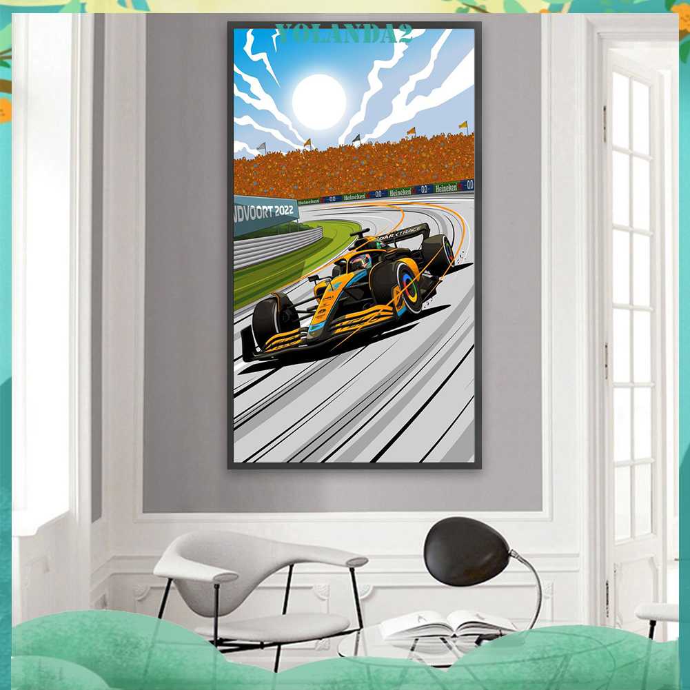 Tranh Đính Đá Kim Cương Toàn Bộ 5D DIY Hình Vẽ Đua Xe