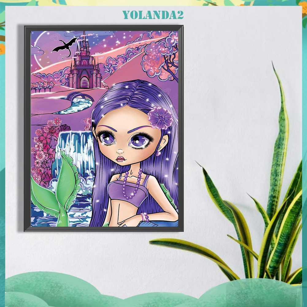 Tranh Đính Đá Kim Cương Toàn Bộ 5D DIY Hình Vẽ Cô Gái Trang Trí Nhà Cửa