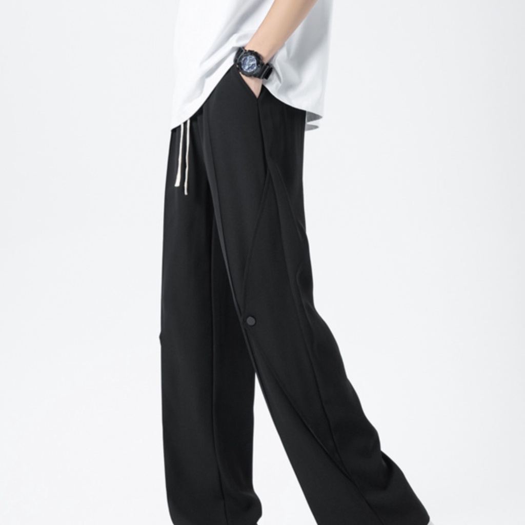 Quần Dài Thể Thao Vải Lụa Lạnh Mỏng Dáng Rộng Kiểu Đường Phố Thời Trang Mùa Hè Cho Nam