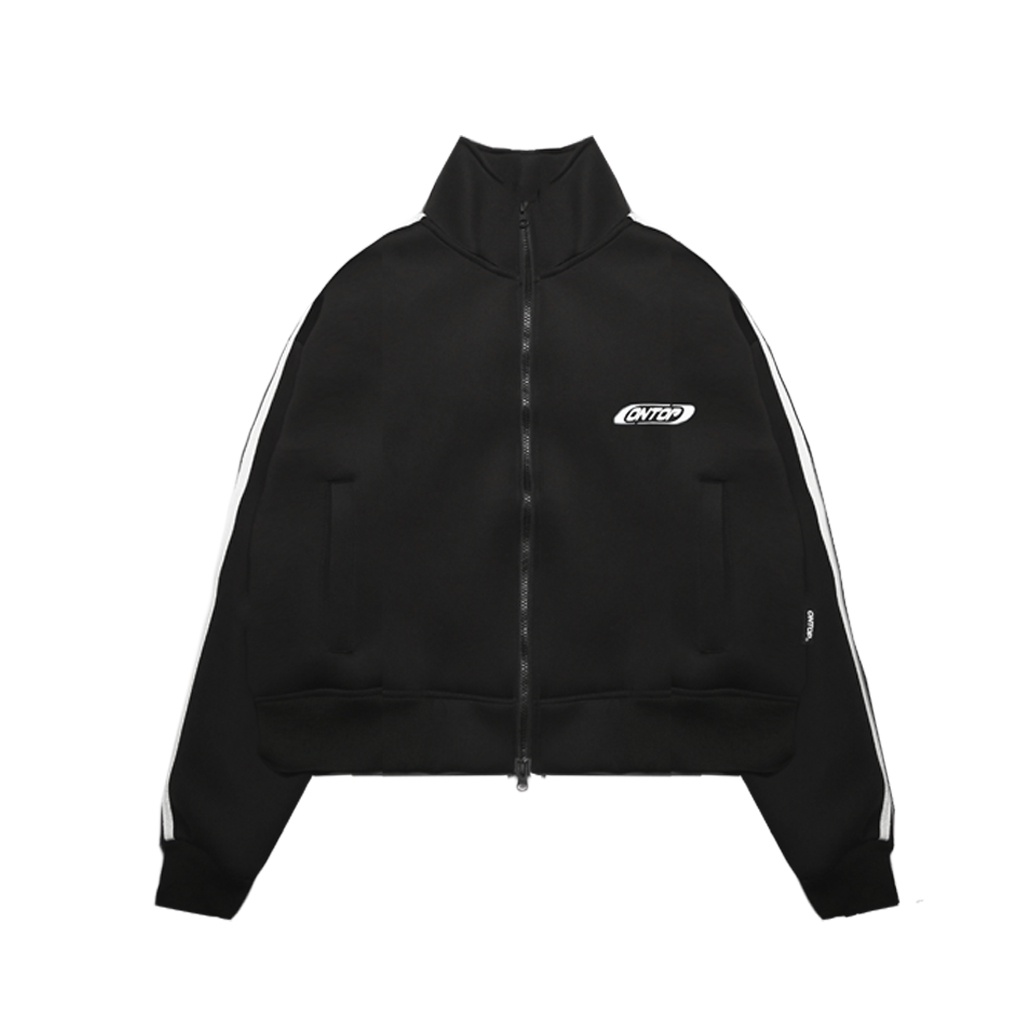 Áo khoác local brand nữ form boxy màu đen, cổ trụ ONTOP- Baby Jacket Cos I O22-AK9