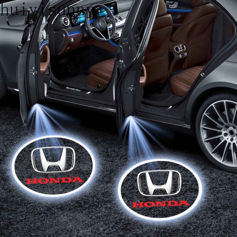 Set 2 Đèn Led Chiếu Logo Gắn Cửa Xe Hơi Honda City Jazz Civic CRV Jazz Fit Accord HRV
