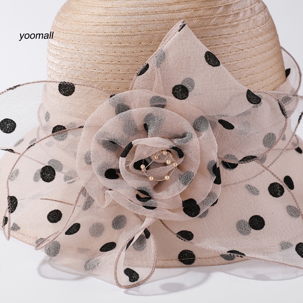 Nón Vành Tròn Họa Tiết Chấm Bi Thời Trang Cho Nữ