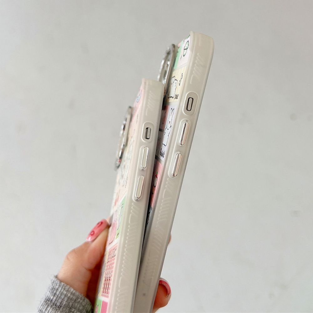 Ốp Điện Thoại TPU Mềm Chống Sốc Mạ Điện Họa Tiết Thỏ Mèo Cho IPhone 11 14 13 12 Pro Max XS XR 7 8 Plus