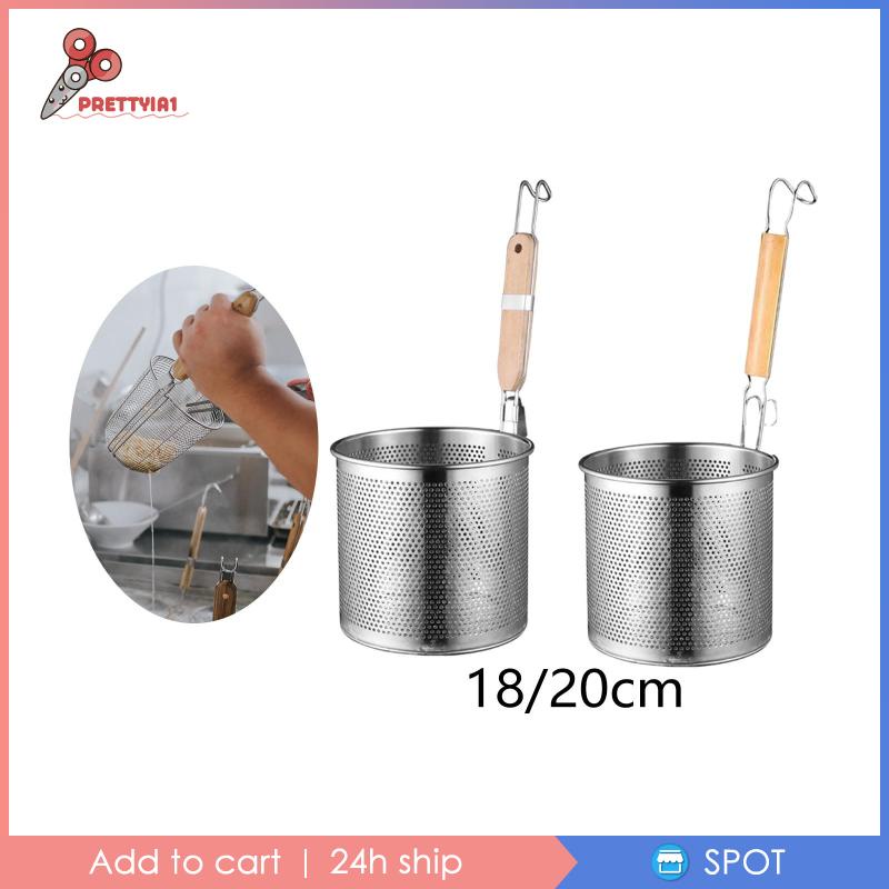 1 Rổ Lưới Bằng Thép Không Gỉ Dùng Chiên Mì Ý Tiện Dụng