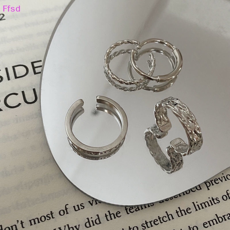 {Ffsd} Bộ 3 Nhẫn Hở Đeo Khớp Ngón Tay Thời Trang Punk Cổ Điển Màu Bạc Có Thể Điều Chỉnh Làm Quà Tặng Trang Sức Cho Nữ