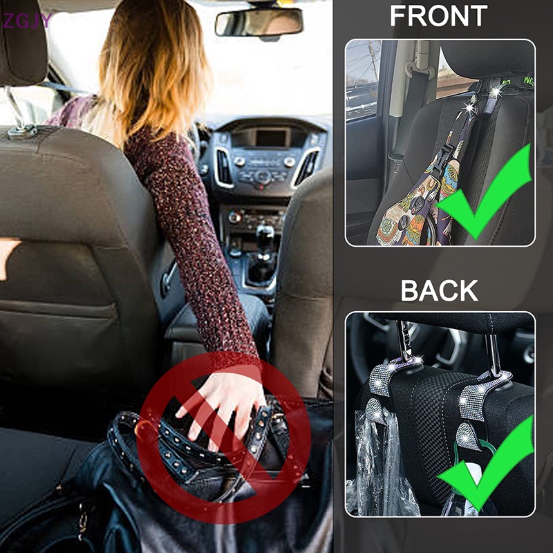 Móc Treo Đồ Gắn Ghế Xe Hơi Đính Đá Kim Cương Mới