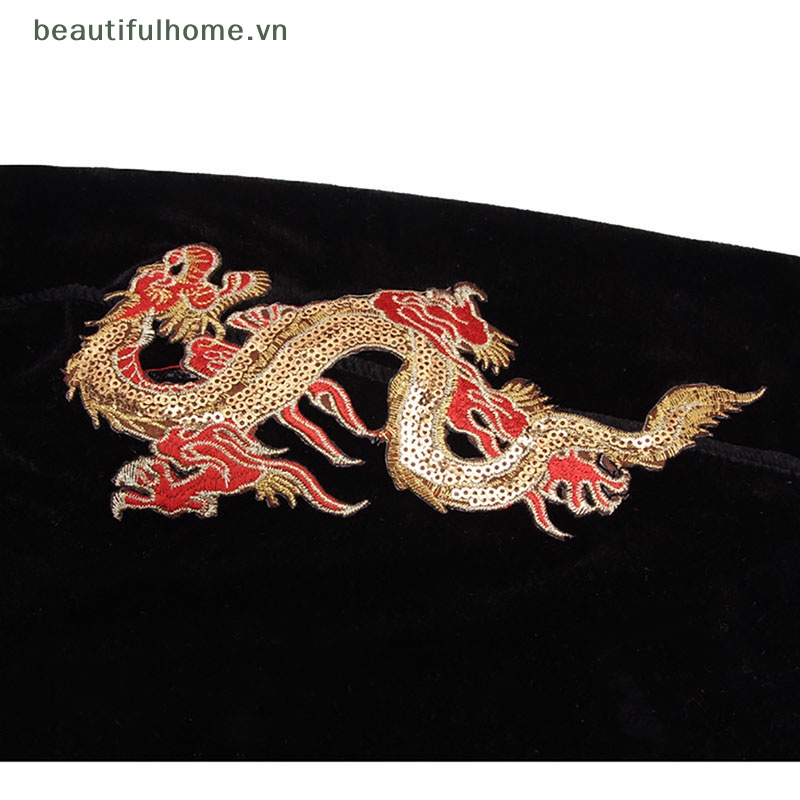 [beautifulhome] Khăn Trùm Đầu Bandana Nhung Đính Kim Sa Hình Rồng Trung Quốc Cho Nam Và Nữ [beauty]