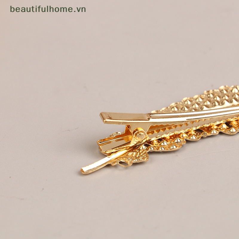 Kẹp Tóc Đính Pha Lê Màu Vàng / Bạc Thời Trang Cho Nữ
