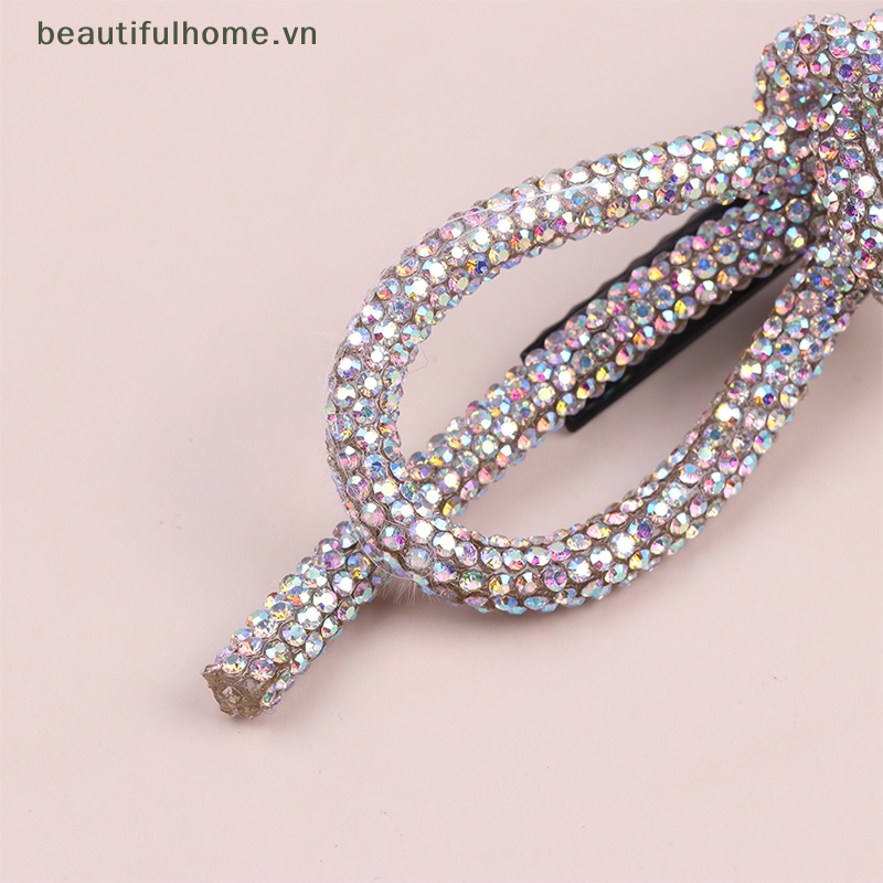 Bộ 2 Kẹp Tóc Hình Nơ Đính Đá Xinh Xắn