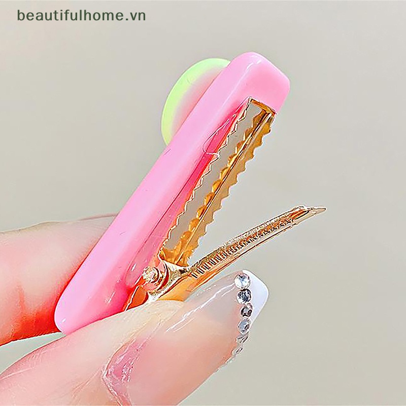 Kẹp Tóc Kim Loại Hình Mặt Cười Màu Kẹo Dễ Thương Cho Nữ