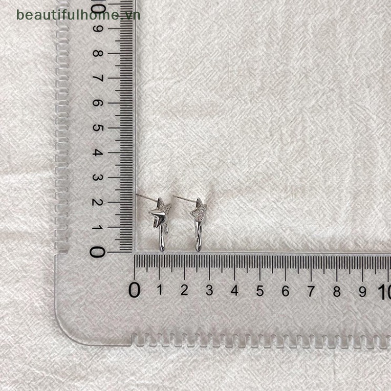 [beautifulhome] Bông Tai Đinh Tán Đính Đá Zircon Ngôi Sao Đơn Giản Thời Trang Hàn Quốc Cá Tính Dành Cho Nữ [beauty]