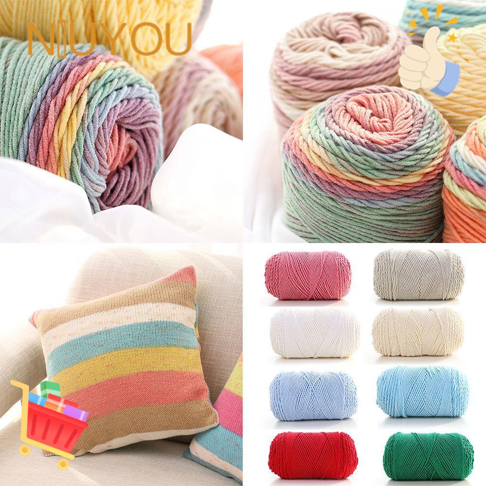 Cuộn Len Đan 100G Mềm Mại Màu Cầu Vồng Dùng Làm Đồ Thủ Công DIY