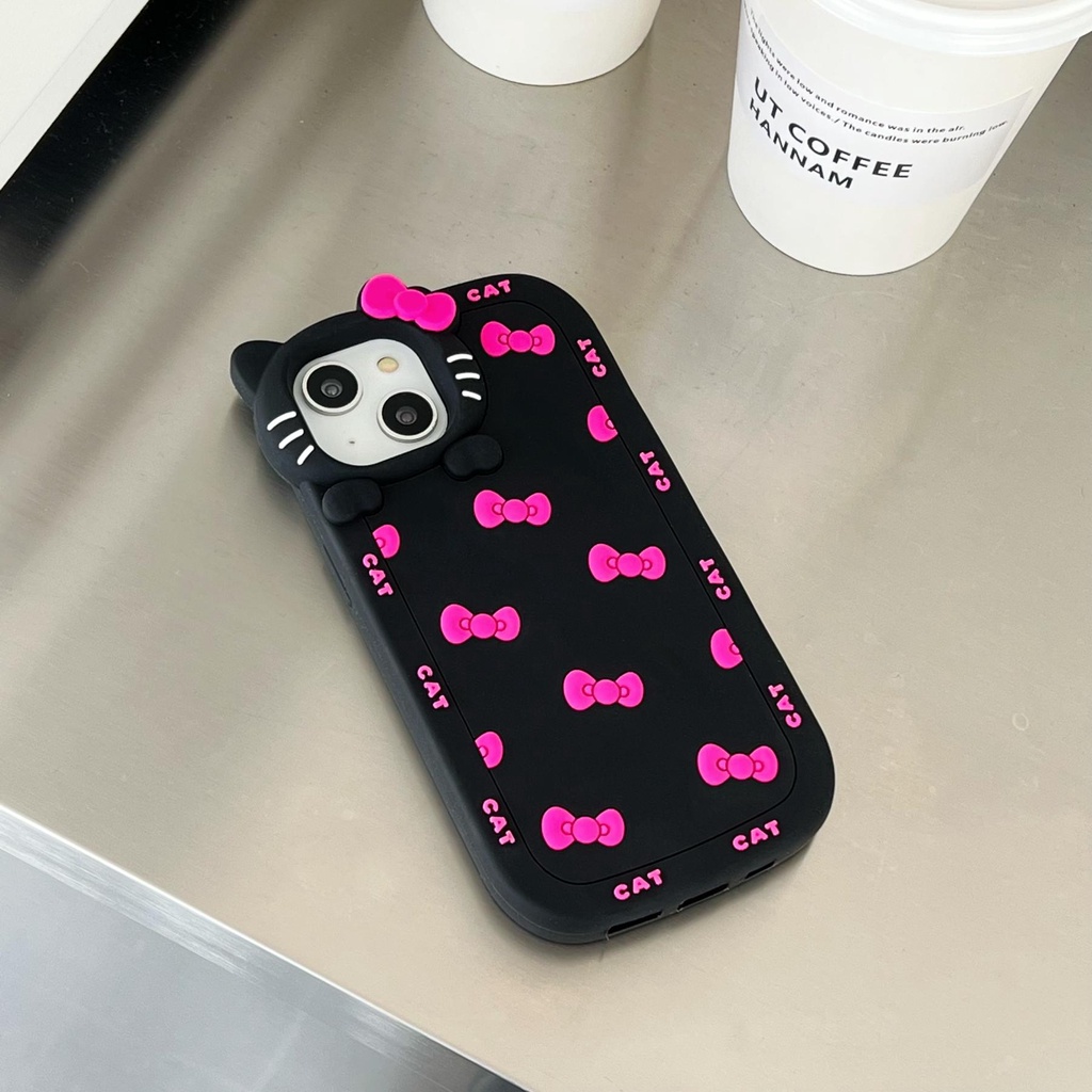 Ốp Điện Thoại TPU Dẻo Họa Tiết Hoạt Hình Mèo Kitty Dễ Thương Chống Rơi Cho iPhone 14 13 12 11 Pro Max