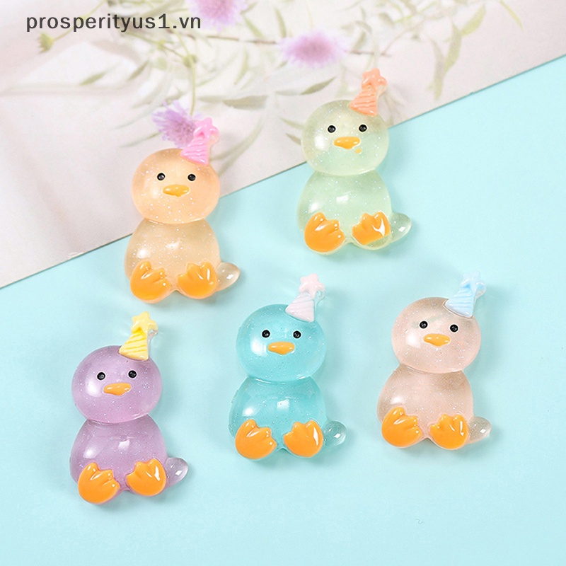 [prosperityus1] 1 / 5 Phụ Kiện Trang Trí Điện Thoại Di Động Hình Gà Con Bằng Nhựa Phát Quang