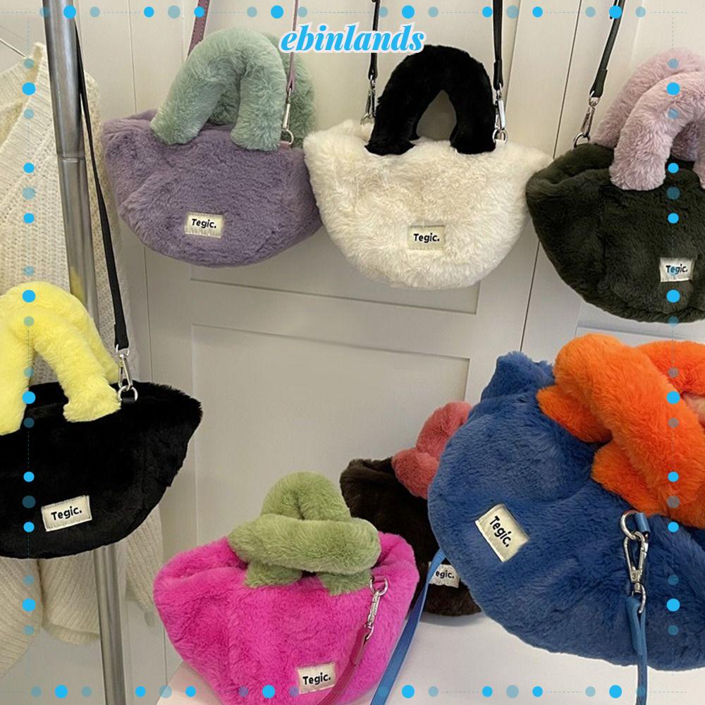 Túi Xách Đeo Cổ Tay Bằng Vải Lông Thời Trang Phong Cách Châu Âu