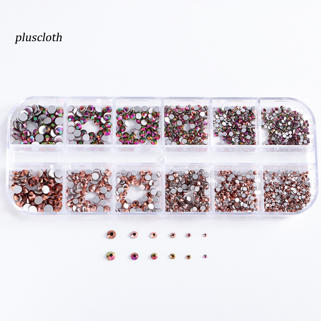 1 Hộp Hạt Nhựa 12 Ô Tạo Hiệu Ứng 3D Trang Trí Móng Tay
