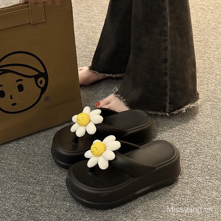 Dép Sandal 7cm Đính Hoa Dễ Thương Thoải Mái Thời Trang Mùa Hè Cho Nữ