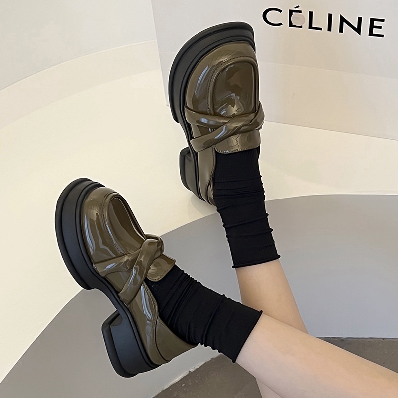 Giày Da Đế Dày Thời Trang Dành Cho Nữ