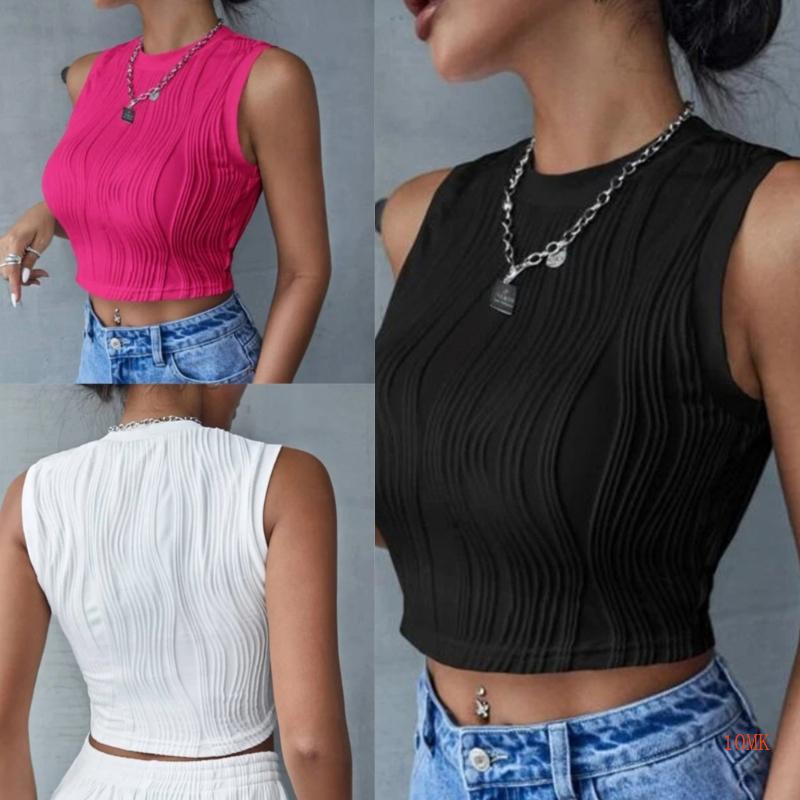 Xiangbao Áo Thun Ôm Sát Nách Có Gân Gợi Cảm Mặc Hàng Ngày Cho Nữ
