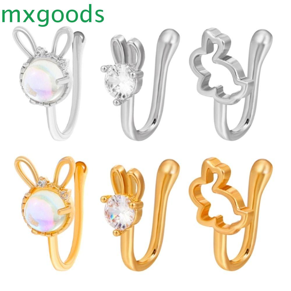 Kẹp Mũi Không Đục Lỗ Sang Trọng MXGOODS|Trang Sức Cơ Thể Bằng Hợp Kim Cho Nữ|Khuyên Mũi Giả Xỏ Thời Trang Cá Tính