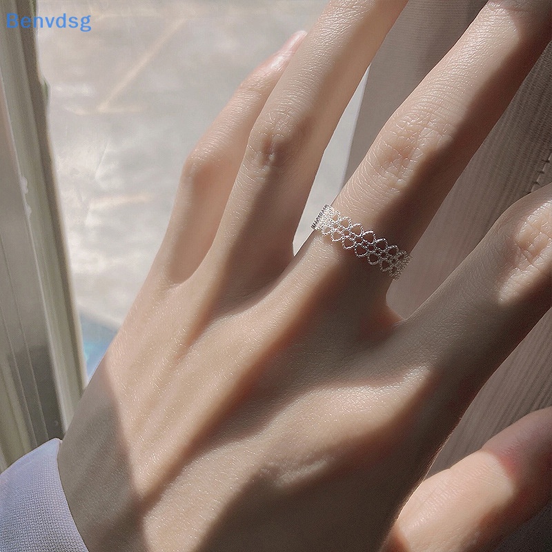 Benvdsg &gt; Nhẫn Hở Hình Trái Tim Rỗng Cảm Giác Chạm Khắc Trang Sức Cho Nữ well