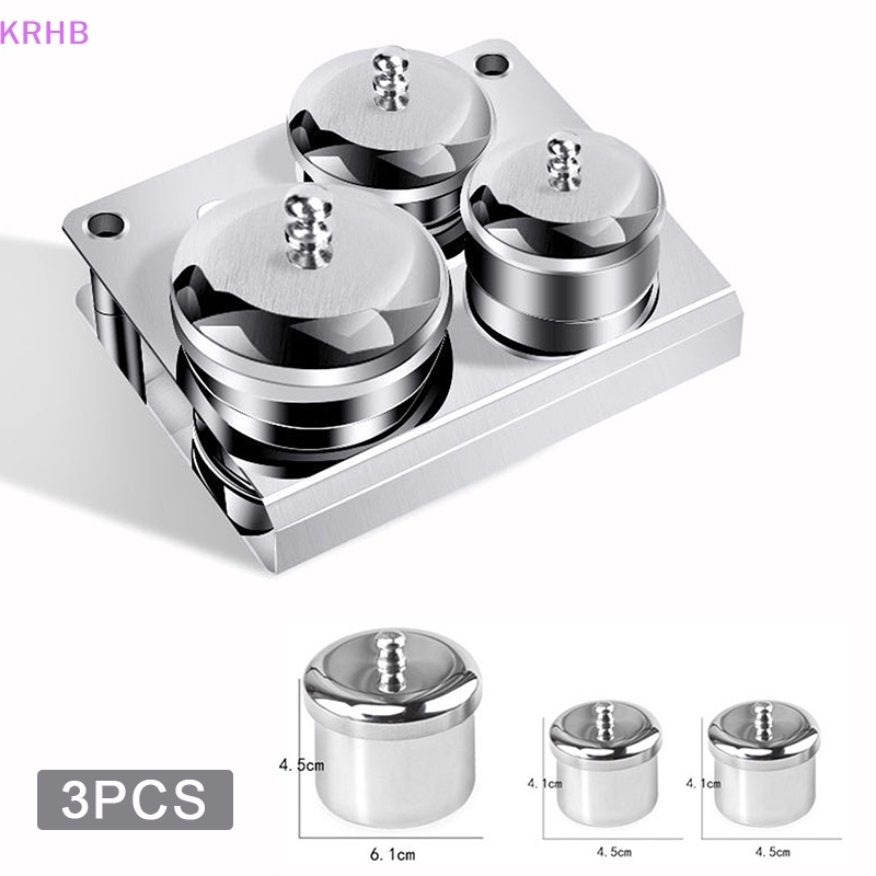 Set 3 Khay Đựng Bột Làm Móng Bằng Thép Không Gỉ Mới