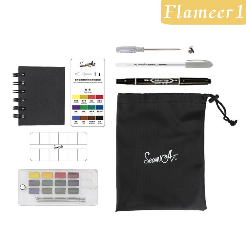 [flameer1] Bộ Màu Nước Kèm Túi Đựng Dùng Vẽ Tranh Ngoài Trời Nhỏ Gọn