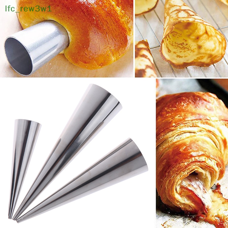 Lfc 12 cái ống hình nón croissants hình nón sừng thép xoắn ốc cuộn kem khuôn bánh mì En