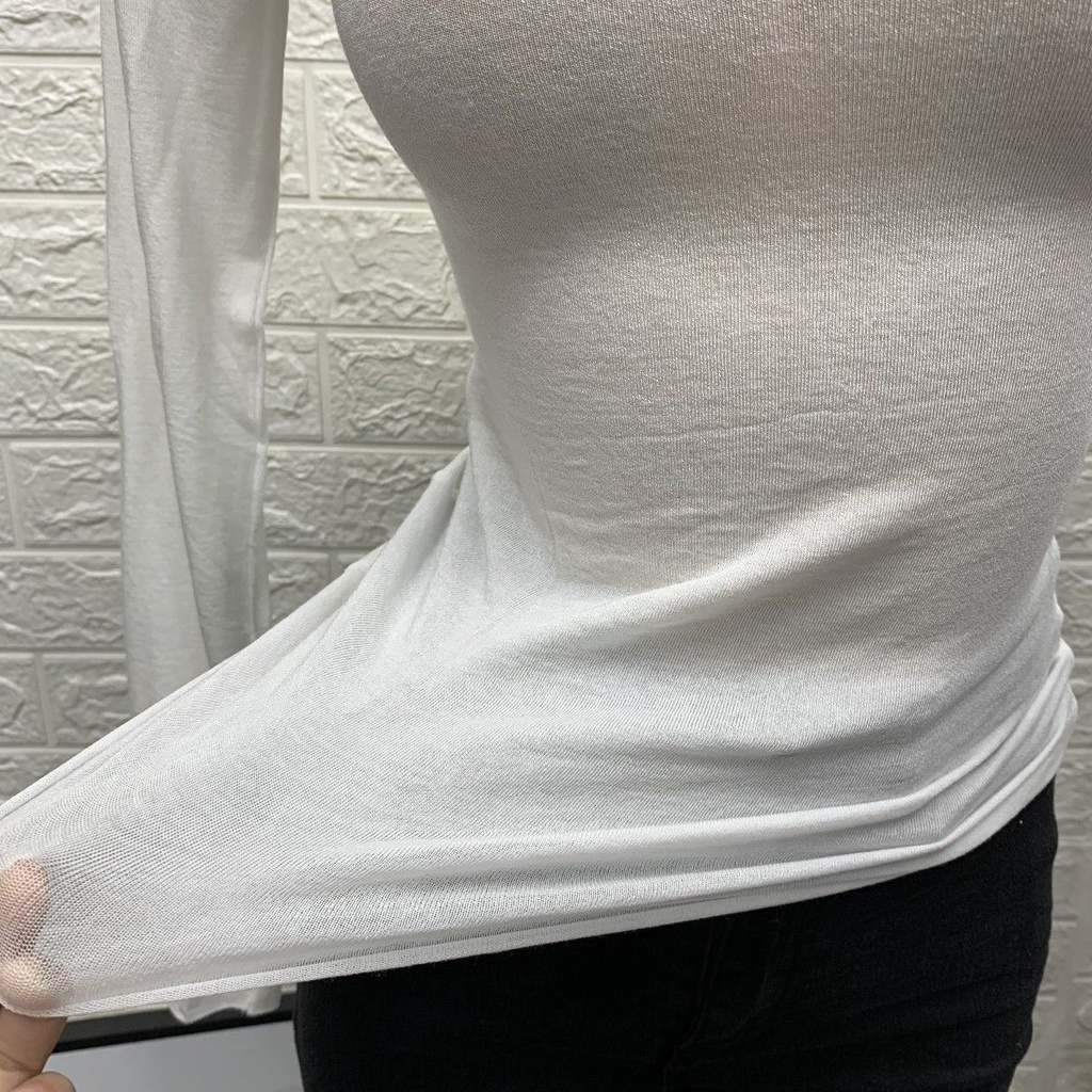 Áo Thun Nữ Tay Dài Ôm Dáng Phong Cách Hàn Quốc Gợi Cảm