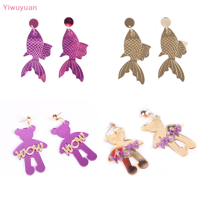 1 Đôi Khuyên Tai Acrylic Hình Khủng Long / Cua Sáng Tạo Cho Nữ