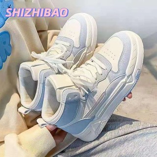 Giày Thể Thao Cao Cổ Màu Trắng Phong Cách Đường Phố Mới Cho Nữ
