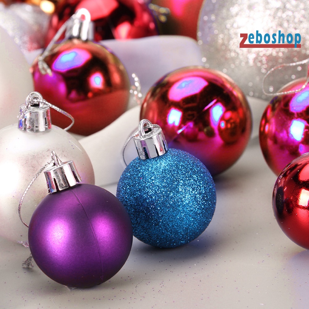 24 Trái Châu Có Độ Bóng Cao Trang Trí Cây Thông Giáng Sinh