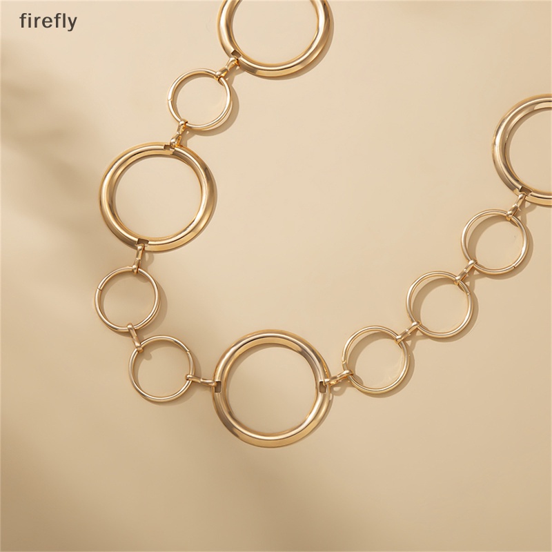 Thắt Lưng Dây Xích Tròn Bằng Kim Loại Cá Tính Thời Trang Punk Cho Nữ