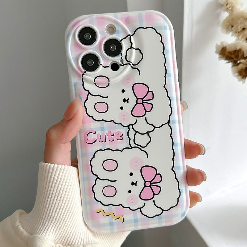 Ốp Điện Thoại TPU Dẻo Họa Tiết Hoạt Hình Chú Thỏ Có Túi Khí Chống Sốc Cho IPhone 11 IPhone 14 13 12 Pro Max