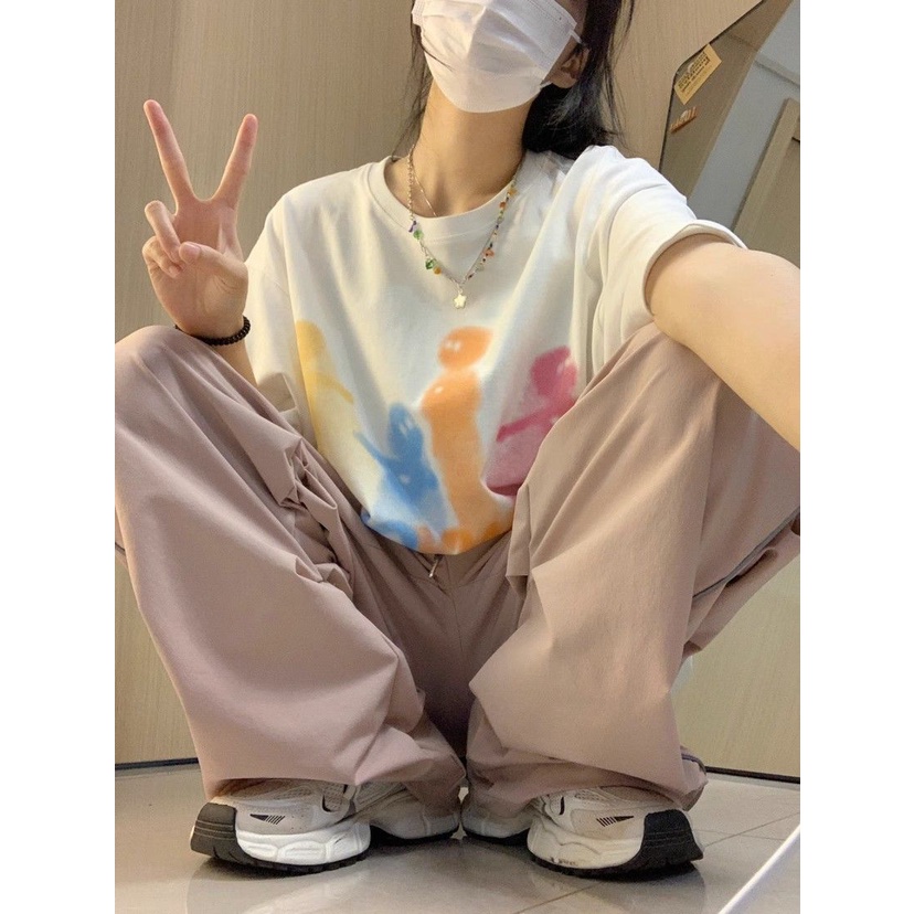 Áo Thun Tay Ngắn Dáng Rộng Chất Liệu 100% Cotton 250G Thời Trang Mùa Hè Cho Nữ