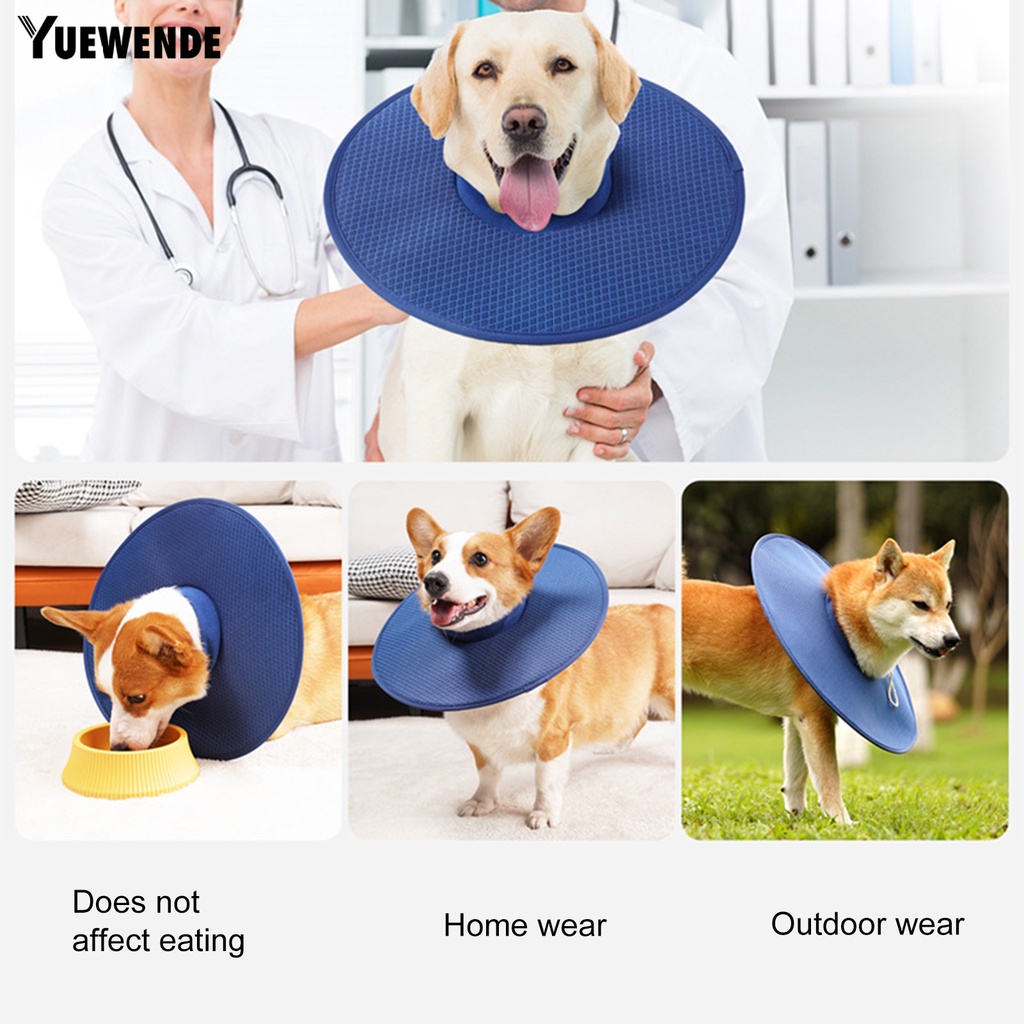 Yq.e Vòng Cổ Mềm Mại Thoải Mái Chống Cắn Thoáng Khí Có Thể Điều Chỉnh Cho Thú Cưng Sau Khi Phẫu Thuật