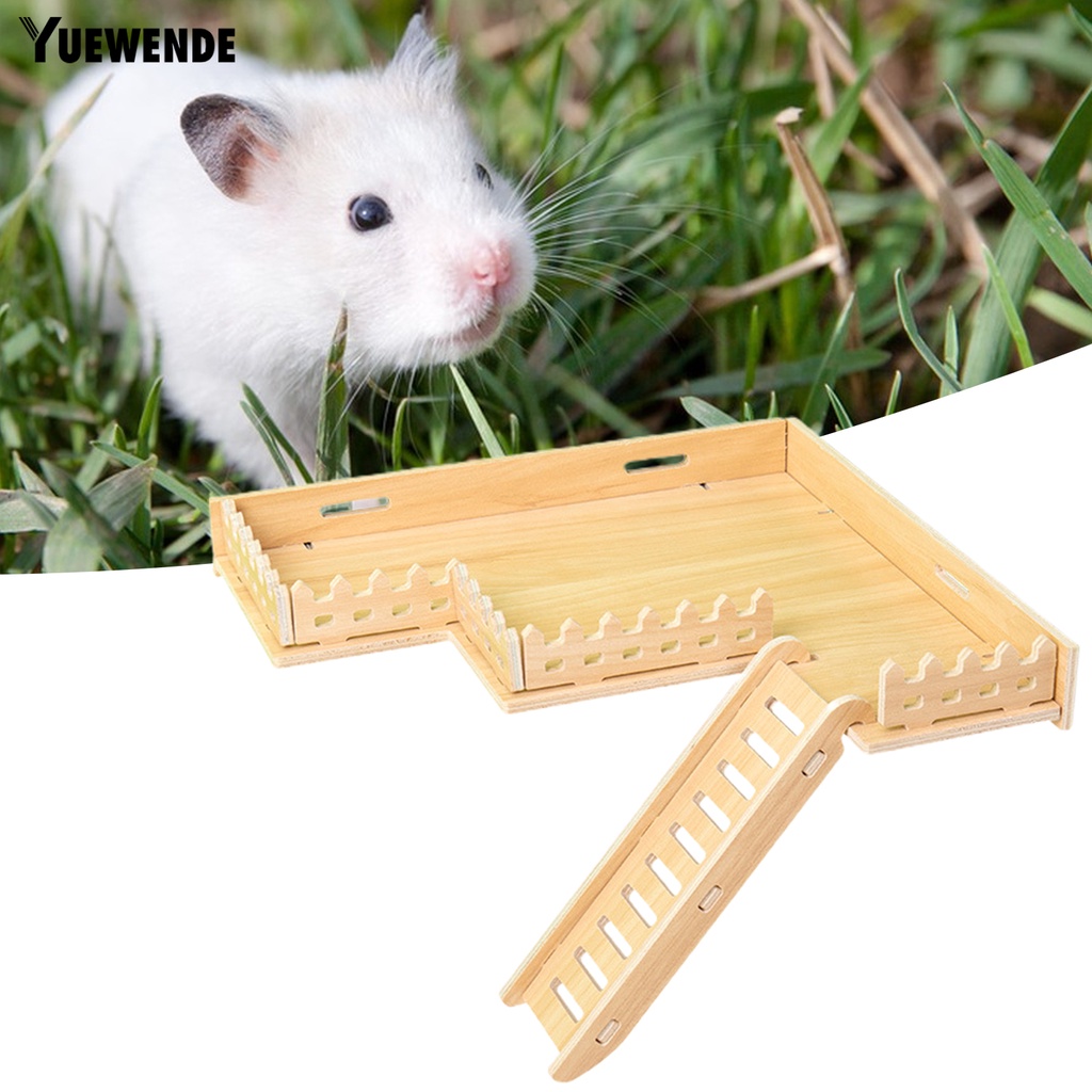 Yq.e Đồ Chơi Leo Trèo Hai Lớp Bằng Gỗ Dày Dặn Chống Cắn Dễ Lắp Đặt Cho Chuột Hamster