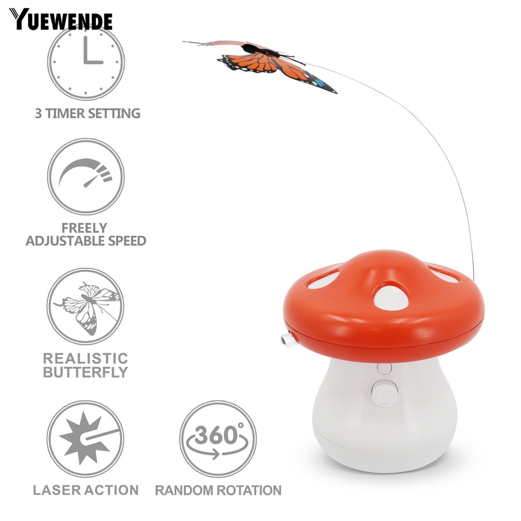 Đồ Chơi Xoay Tự Động Có Đèn LED 3 Chế Độ Định Vị Cho Mèo Cưng